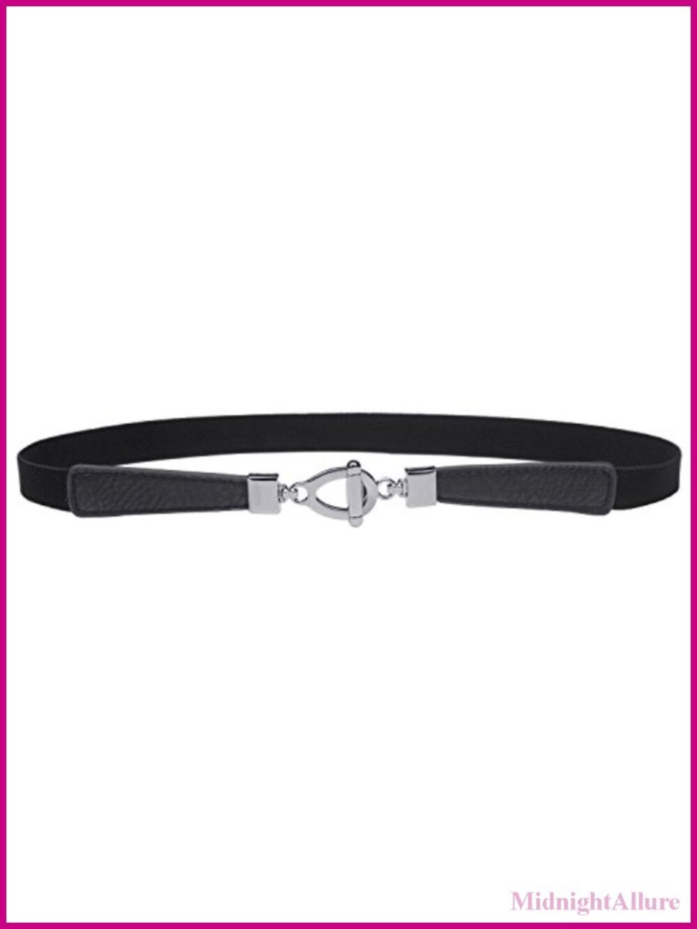 Faux Leather Elastic Skinny Belt Stretch Cinch Thin Waist Belt